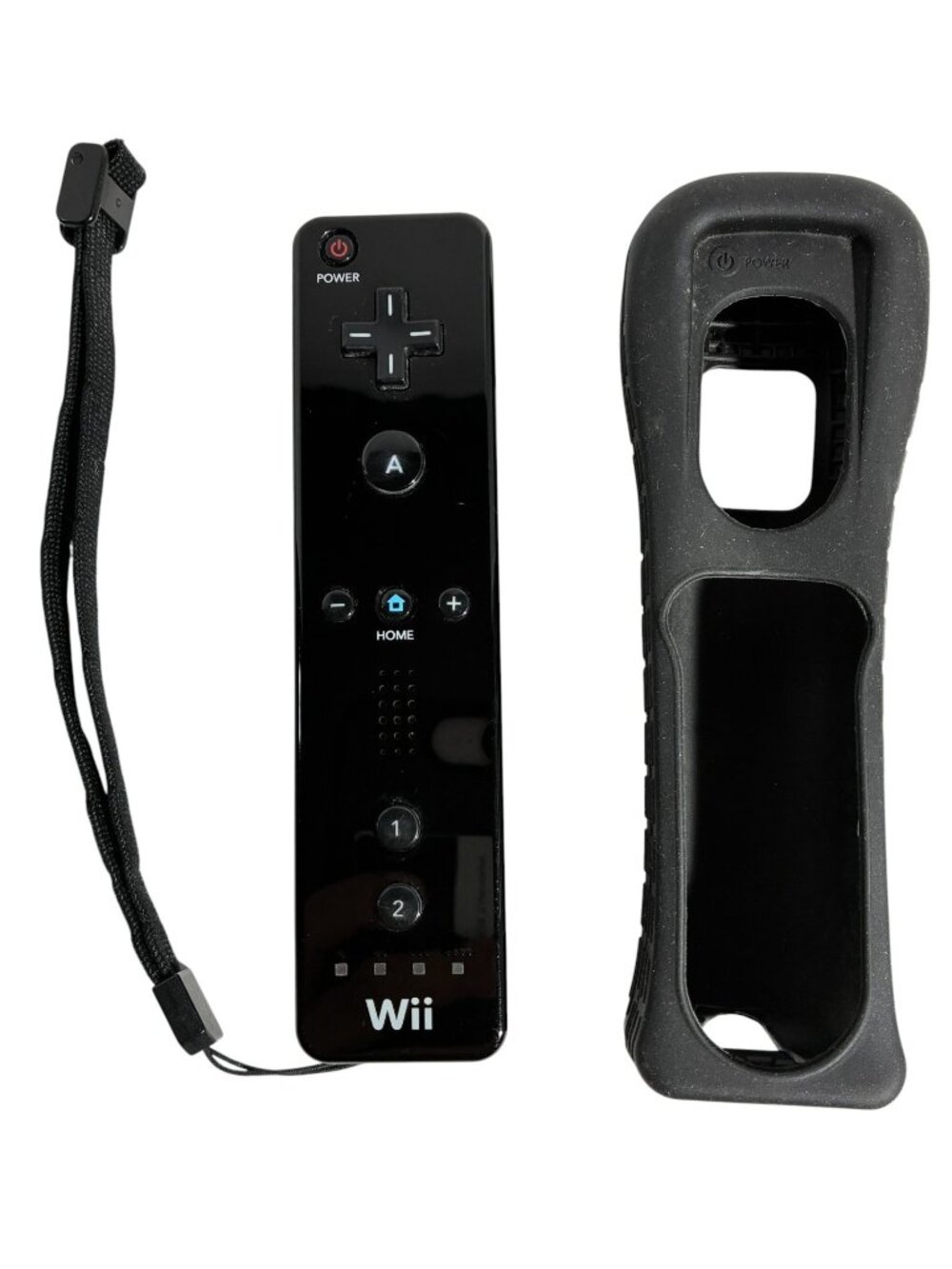 Nintendo Wii Remote Black Tested WiiMote Controller + Silicone Jacket Sleeve